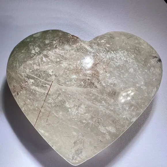 Golden Rutilated Threads and Garden Quartz Heart Carving (1)‎ - Picture 10 of 16
